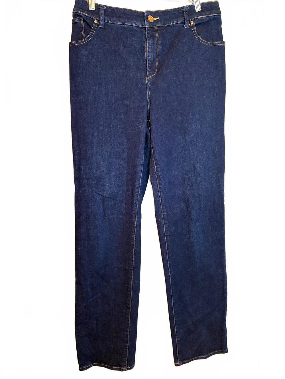 NYDJ Marilyn Straight “Lift Tuck Technology” Dark Wash Jeans Size 8